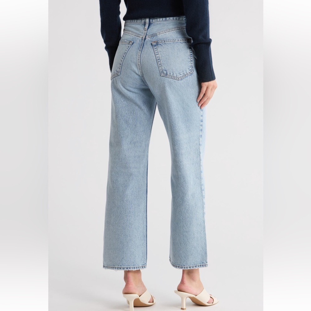 FRAME Le Jane Crop Straight Leg Blue Light Wash Jeans Size 30 - Picture 2 of 10